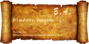 Blauhorn Amanda névjegykártya